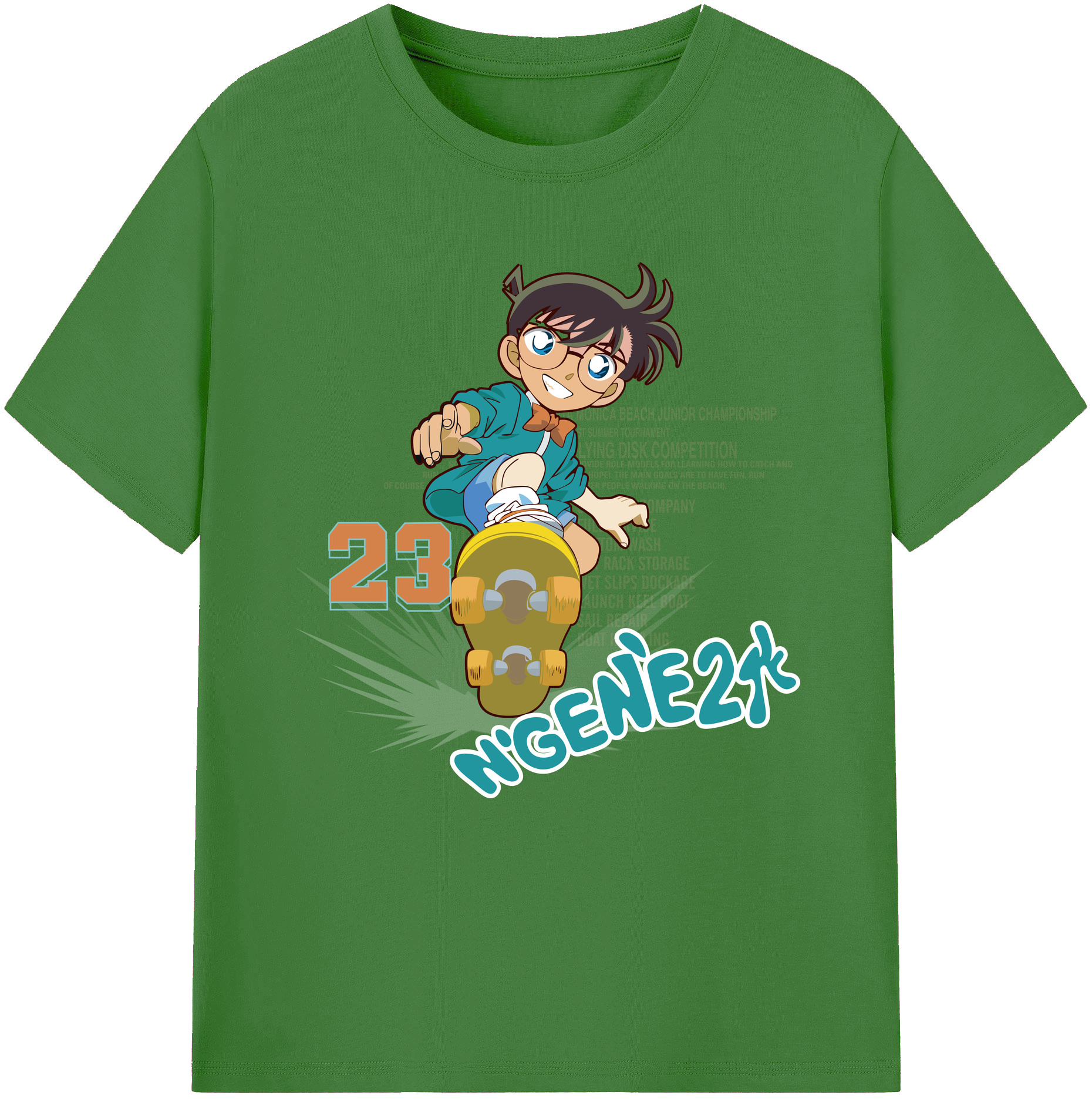 （画像用） 名探偵コナン 江戸川 コナン Detective Conan Conan Edogawa レディースカジュアルプリントTシャツ（綿100％）